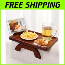 Bamboo Couch Arm Tray with Phone Holder