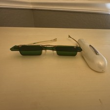 Vintage 1960s Mod Flip Up Green Sunglasses KK Spectacle John Lennon USA Case Set