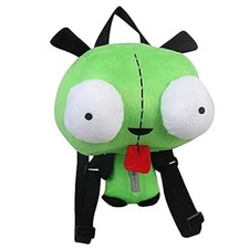 New Alien Invader Zim 3D Eyes Robot Gir Knapsack Cute Stuffed Plush Green Kawaii