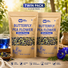 Butterfly Pea Flower Tea 4 oz Whole Dried Blue Flowers Herbal Tea 2 Pack