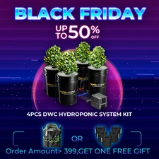 Mars Hydro DWC Hydroponics Grow System 5 Gallon Deep Water Culture with 4 Bucket