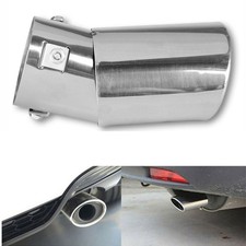 Car Exhaust Pipe Tip Rear Tail Muffler Stainless Steel Chrome Auto Universal Exv