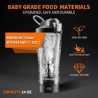 Premium Electric Protein Shaker Bottle, 24 oz Lockable Blender Shaker Bottles, M