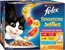 Sensations Adult Wet Cat Food Favourites Menu Jellies 60X85G
