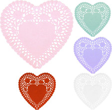 Heart Shaped Paper Doilies - 10Inch Heart Doilies Lace Paper,100Pcs Paper Doilie