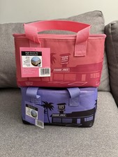 Trader Joe's Mini Insulated Tote Lunch Bags Lavender Pink, Set of 2