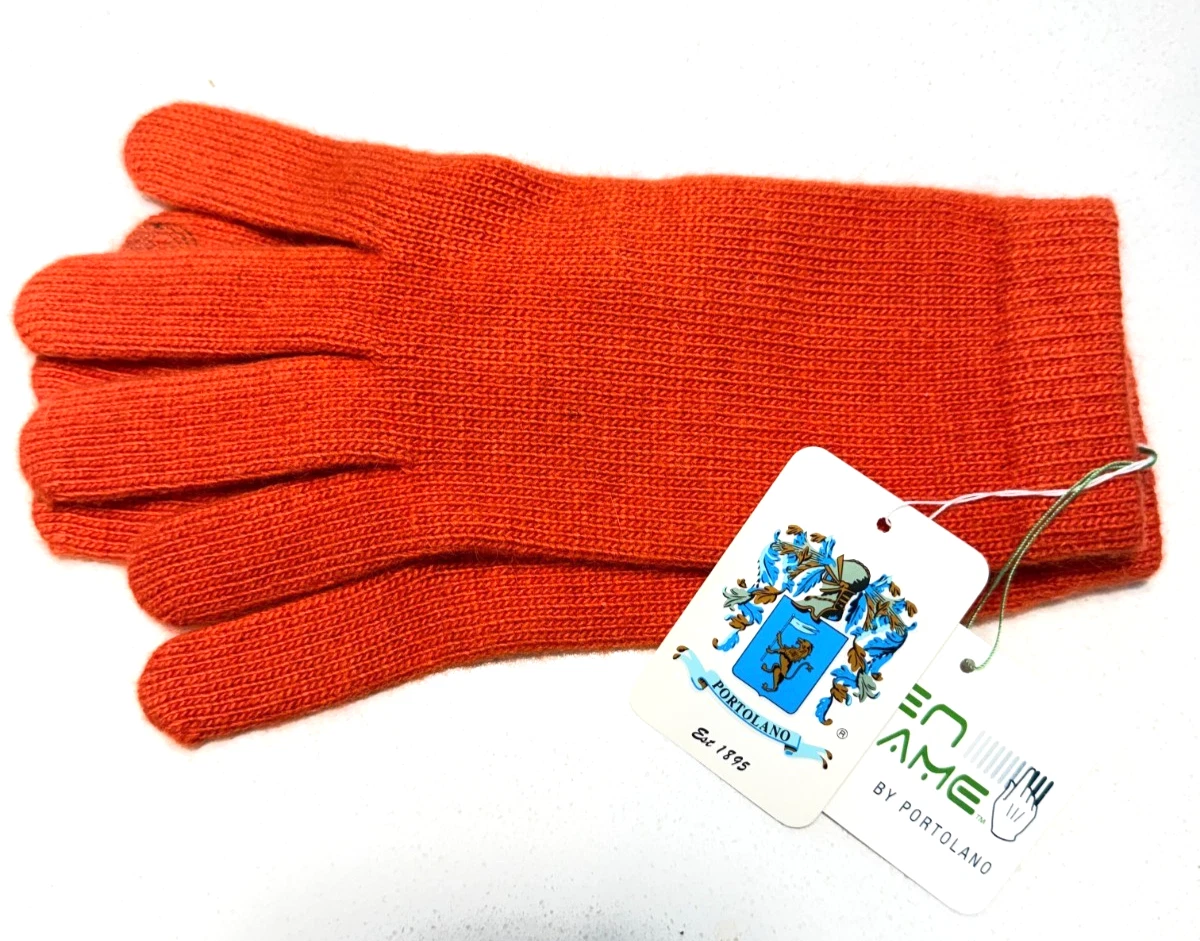 Portolano 80% Lambswool Gloves - One Size - Women's Persimmon (Orange) NWT