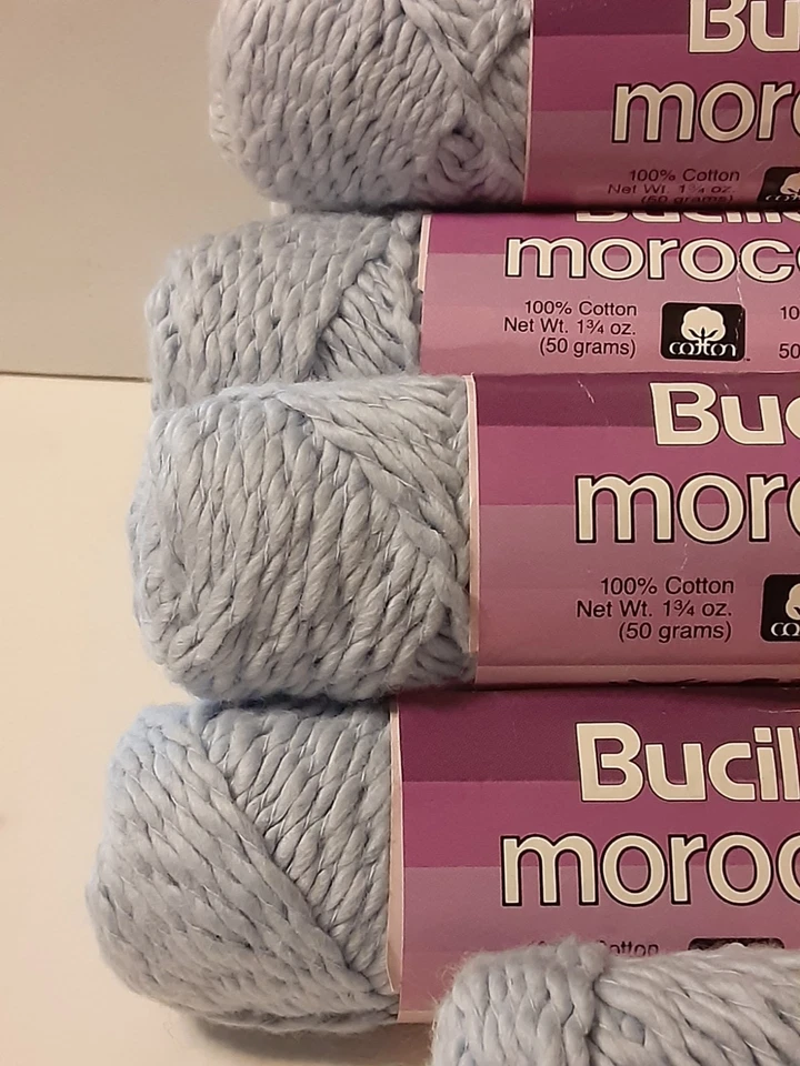Lot of 8 Bucilla Morocco 100% Cotton Yarn 50g Light Blue Shade 4 S/F Home - Image 4 of 4