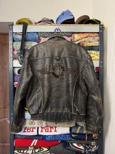 Vintage 90s Classic Gear Biker Big Logo Leath...