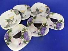 Keller Charles Set of 6 Appetizer Hors D' Oeuvre MELAMINE Plates 5.5" x 5.5"