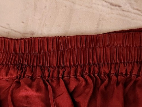 Vintage NOS Express Silk Pants Womens Pleated Tapered L Burgundy Red - Picture 3 of 13