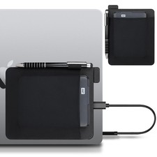 Portable External Hard Drive Sleeve for Laptop, Stick on Pouch Holder with Re...