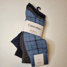 Calvin Klein Crew Socks 4-Pack Mens 7-12 Microfiber Multicolor Comfort New