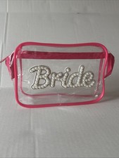 Bride Clear Makeup Bag, Bridal Shower Gifts Engagement Cosmetic Bag, Bling