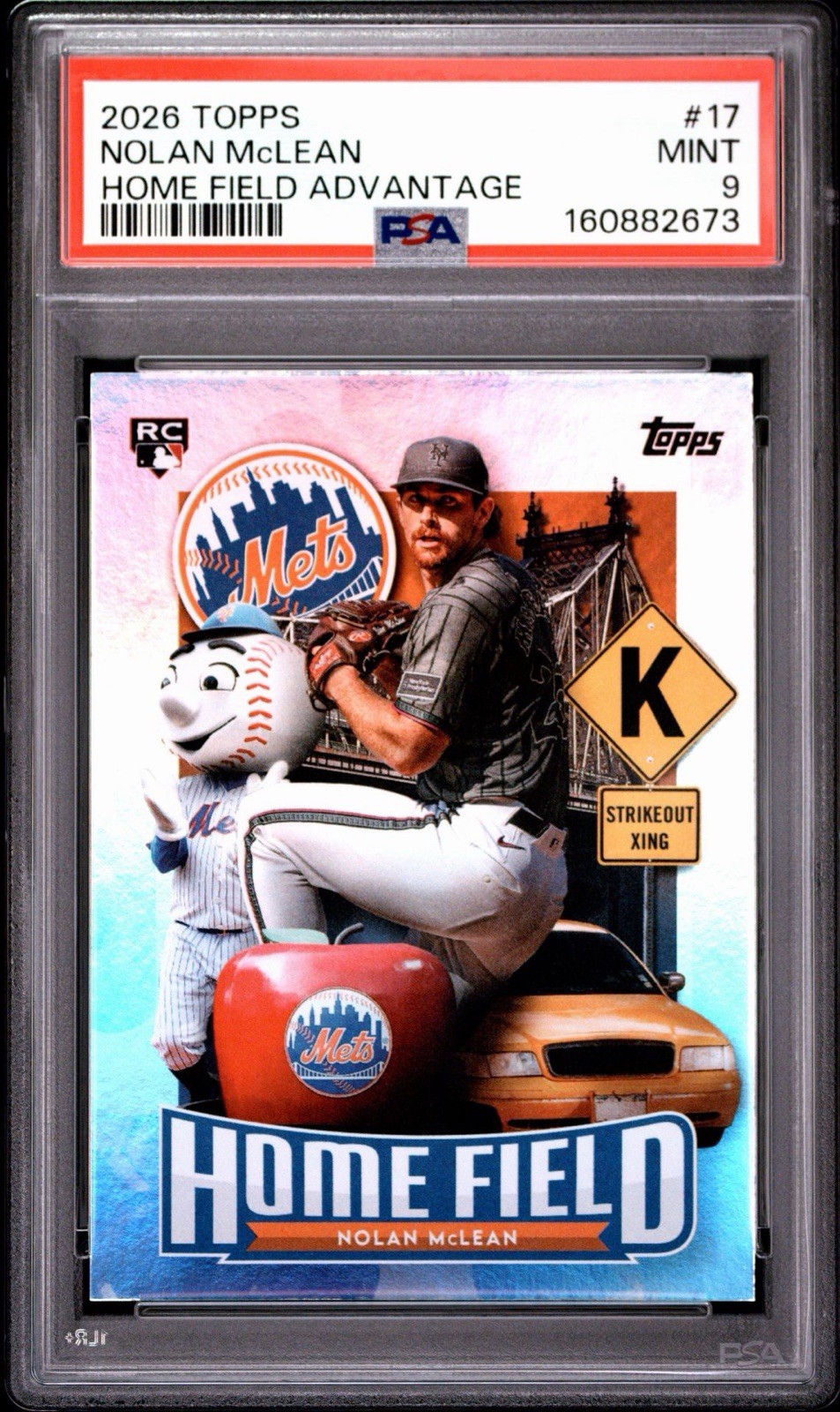 Nolan McLean #HA-17 Baseball Cards 2026 Topps Home Field Advantage trading card — raw and PSA graded price guide