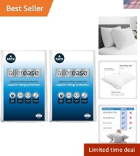 Set of 4 King AllerEase Pillow Protectors - Moisture Wicking,Advanced Allergy...