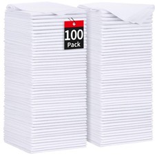"100-Pack White Microfiber Cleaning Cloths Lint-Free Absorbent Towels 11.5""x...
