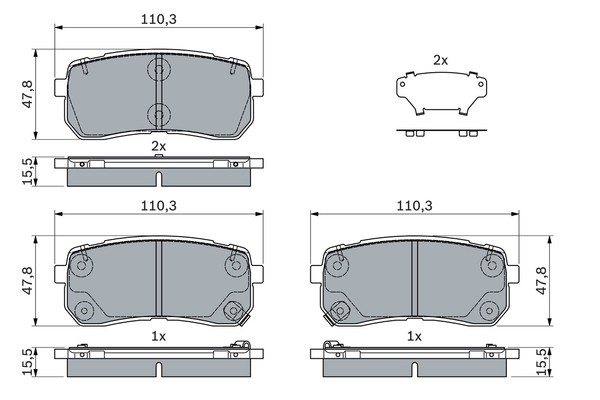 Bremsbelagsatz FÜR KIA Sorento III (Um) - Bosch 0 986 494 971-image