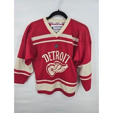 Reebok Detroit Red Wings NHL Youth Jersey Red Cream S/M Hockey Fan Gear 1430