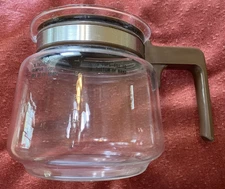 Vintage Unbranded Replacement 10-Cup Coffee Pot Carafe with Brown Handle and Lid