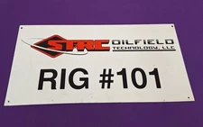  STRC Oilfield Technology Oil Rig Sign Metal Sign Double Sided 24" X 12"