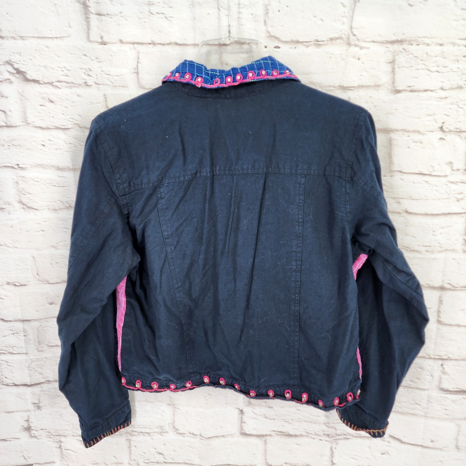 New Direction Patchwork Jacket Artsy Funky Linen … - image 2