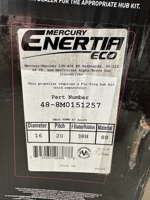 Mercury Enertia ECO Stainless 20'' Pitch, 90-400PS RH Propeller