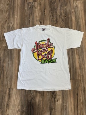 Vintage Single Stitch 90 s Jingle Bell Christmas Bash White Large Promo Shirt