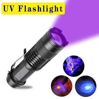 365 nm UV Taschenlampe Aluminiumlegierung LED Schwarzlicht für Nacht Haustier S
