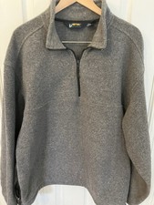 Vintage Eddie Bauer EBTek 1/4 Zip Sweatshirt Mens XL Gray Pullover Fleece