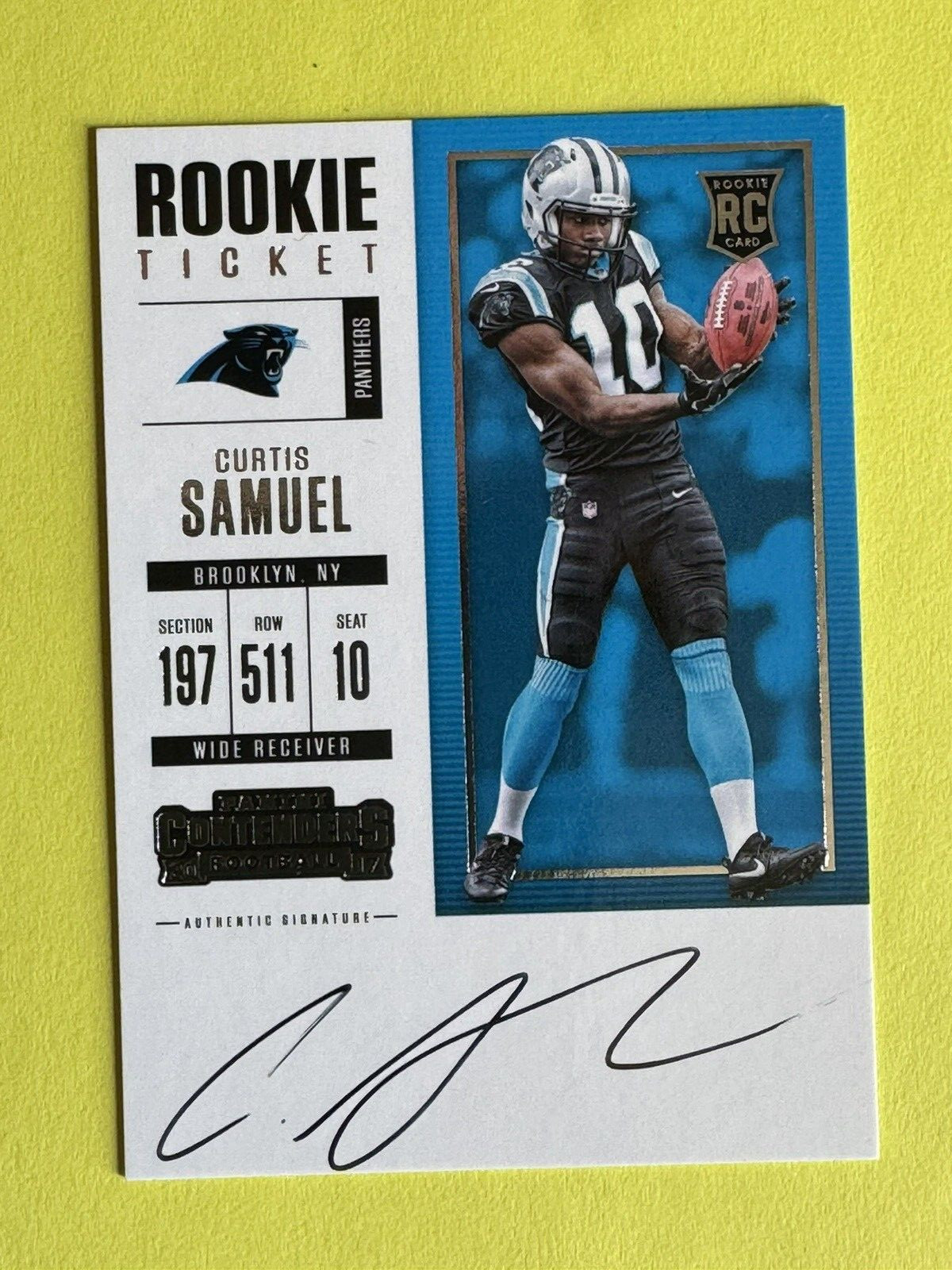 Curtis Samuel 2017 Panini Contenders #330 RPS RC Rookie Auto Autograph