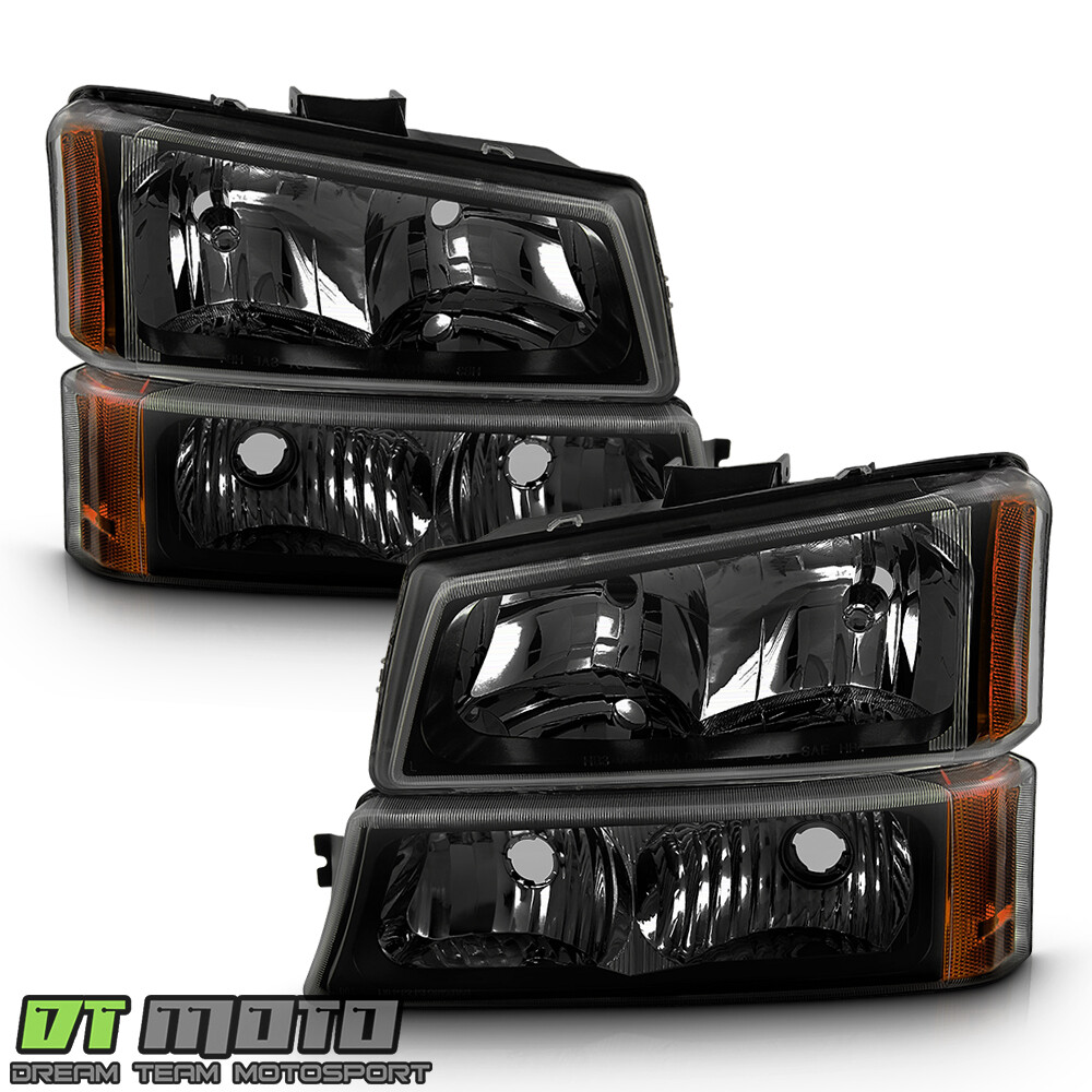 Silverado Corner Lights Smoked Housing Amber Corner Headlight Bumper Lamps For 2003-2006 Chevy Silverado (Avalanche W/o Cladding) 2006 Chevy Silverado Clear Headlights - Foto 2