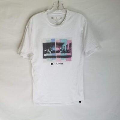DC Shoes X Andy Warhol Mens White Last Supper S/S SLIM Cotton T-Shirt Size Small
