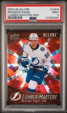 2023-24 Upper Deck Allure - Lumber Masters Red #LM-18 Brandon Hagel 10/99 PSA 9