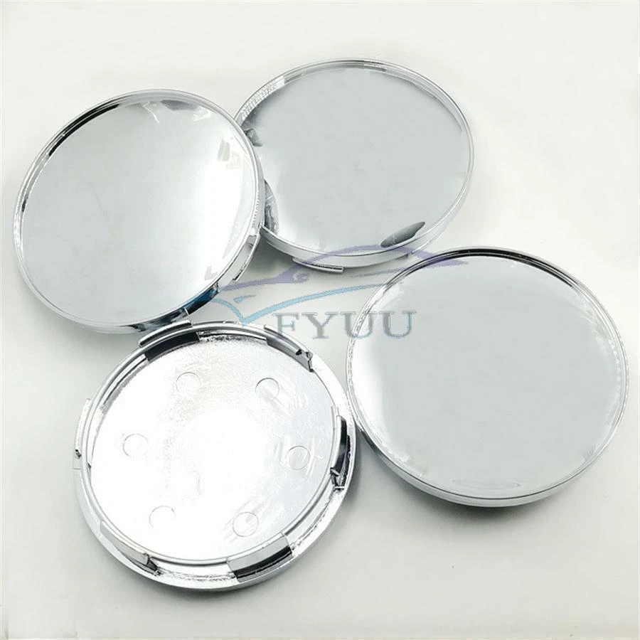 Alta Calidad 4 Piezas 68mm Cromo Plata ABS Coche Auto Rueda Centro Tapacubos Cubiertas Foto 2 de 4