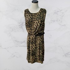 Women's Dress Size 6 Animal Print A Line Sleeveless Belted Lined Apt 9