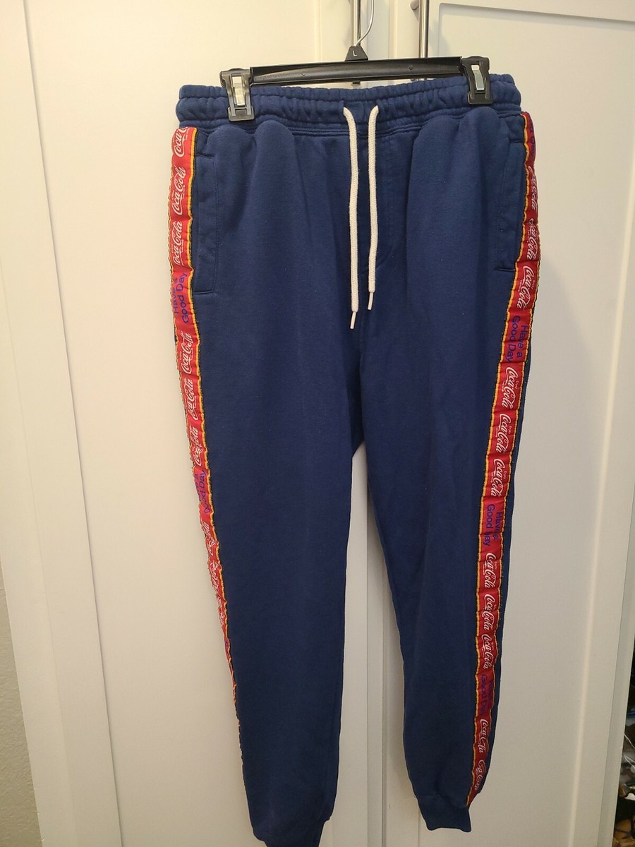 VTG Coca-Cola COKE Sweatpants Warm Up Pants Blue All Over