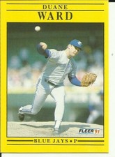 1991 FLEER Baseball Card #187 Duane Ward BLUE JAYS