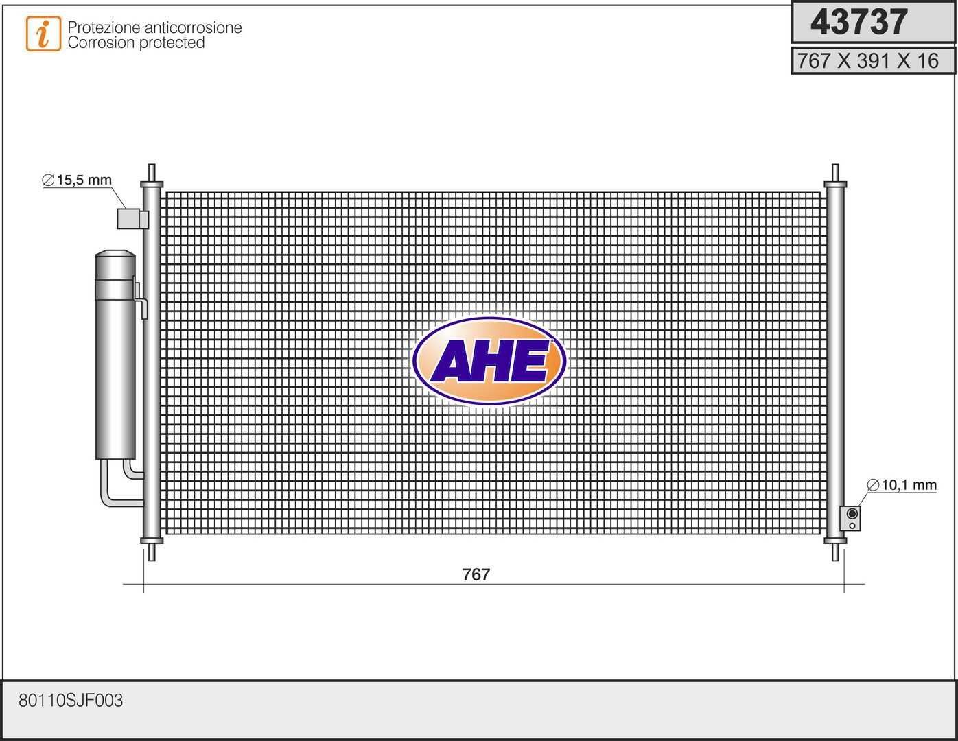 Condenseur de climatisation en aluminium pour Honda FR-V 1.8 2.0 et BMW Série 4 440i xDrive