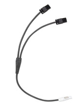 30 ft Power Y Cable 1 Powercon B Gray to Fanout 2 Edison Female Connector 12 AWG