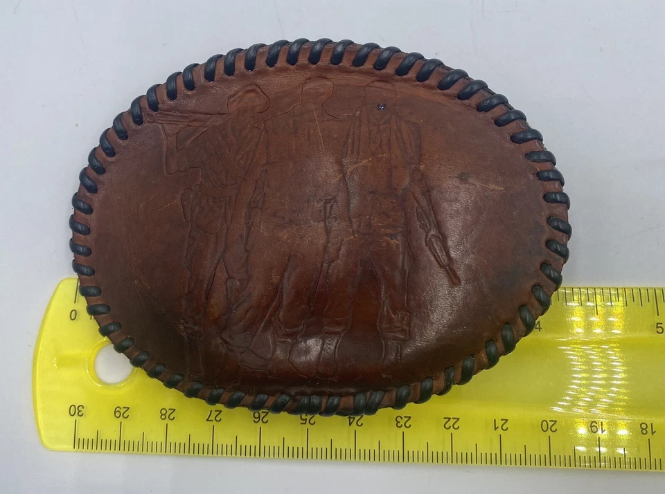 老式军用士兵皮带扣皮革越南退伍军人海军陆战队 60 年代 — 第 4/4 张图片