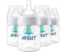 Philips Anti-Colic Bottle with Airfree Vent, 4Oz, 4Pk, Clear, SCY701/04