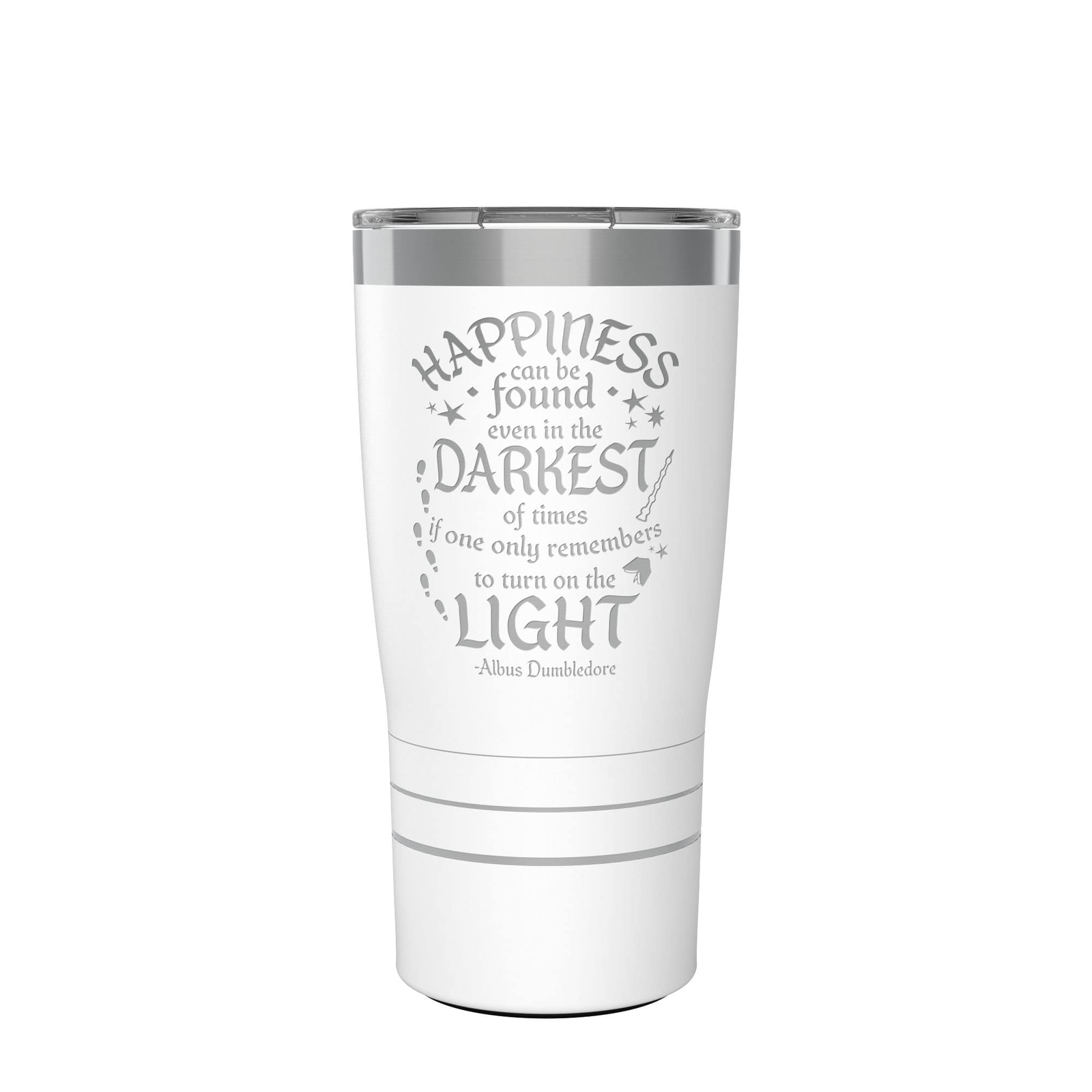 Traveler Harry Potter Happiness Quote Engraved Triple Walled Insulated Tumble...