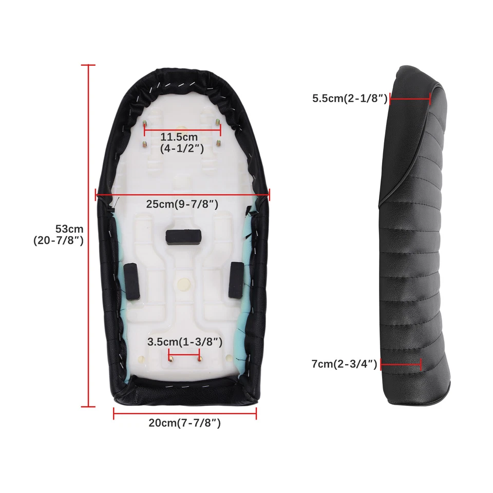 Cojín asiento plano café racer para Honda CL100 CL125 CL175 CL200 CL350 CL360 CL450 Foto 3 de 4