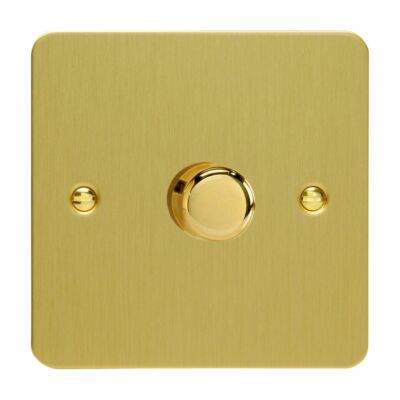 Varilight JFBP401 Ultraflach Messing gebürstet 1 Gang 2 Wege LED Dimmer 0-120W V-Pro