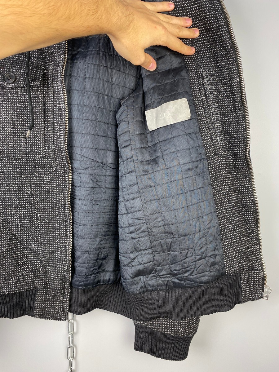 DIOR Homme Hedi Slimane 08AW Luxury Knit Zip Hooded Bomber Jacket