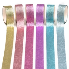 Neon 6 Colors Glitter Washi Tape Set Sparkling Masking Tape Metallic Decorative