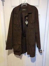 NWT Bobby Jones Faux Suede Safari Jacked Espresso Brown Large