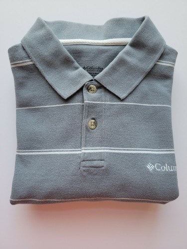 Columbia Sportswear Herren Polo Kurzarm blau weiß gestreift 100% Baumwolle M - Bild 9 von 9