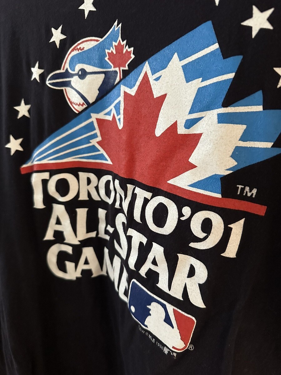 Vintage 1991 Toronto All-Star Game T-Shirt XL Blue Jays MLB Black